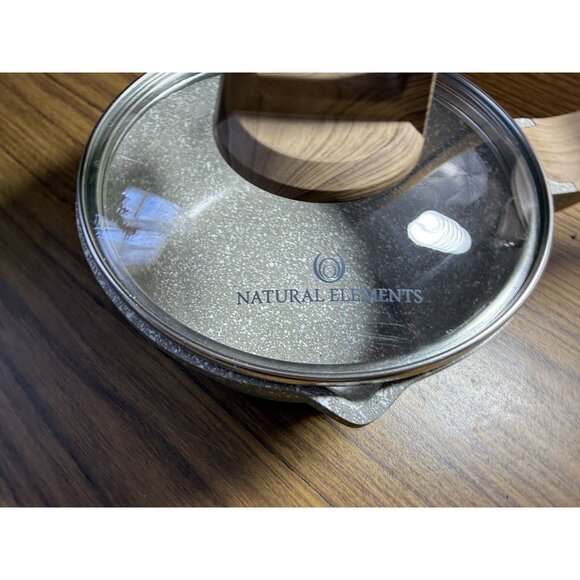 Natural Elements Non-Stick Saucepan With Glass Lid & Wood Handle - Picture 2 of 5